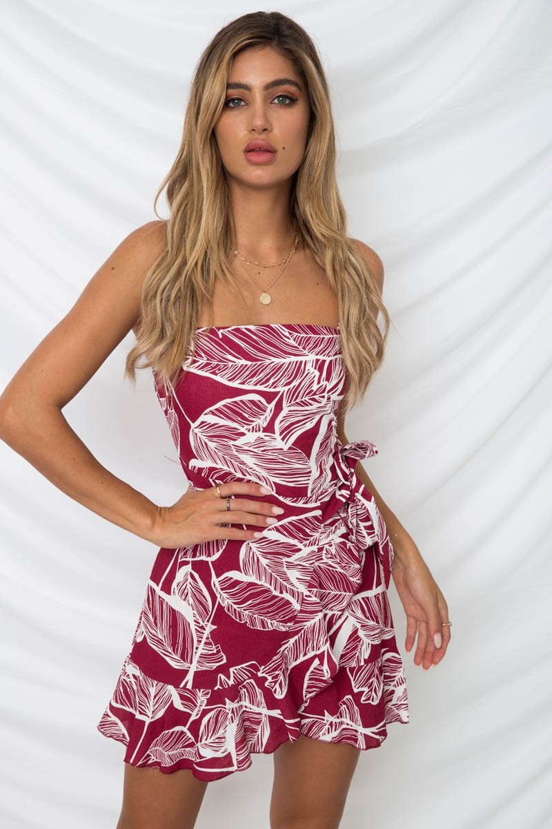 SZ60189-1 leaf print dress